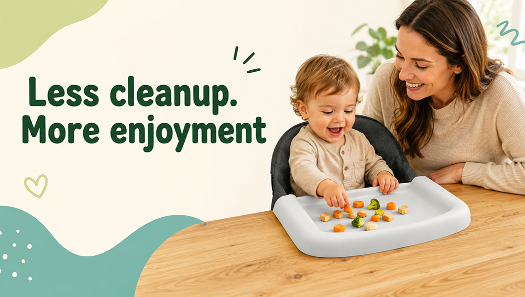 Mother and baby enjoying mess-free mealtime with Nikklo